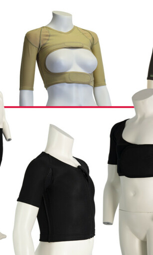 DMO Essentials landscape image. Product image and montage. Three images at the top of the image and five underneath. There is a thin red line separating the two. Top line L-R dmo essentials single shoulder, dmo essentials double shoulder, dmo essentials black single shoulder, dmo essentials open crotch black shorts, dmo essentials lblack leggings, dmo essentials black vest, dmo essentials single shoulder black, dmo essentials double shoulder male in beige